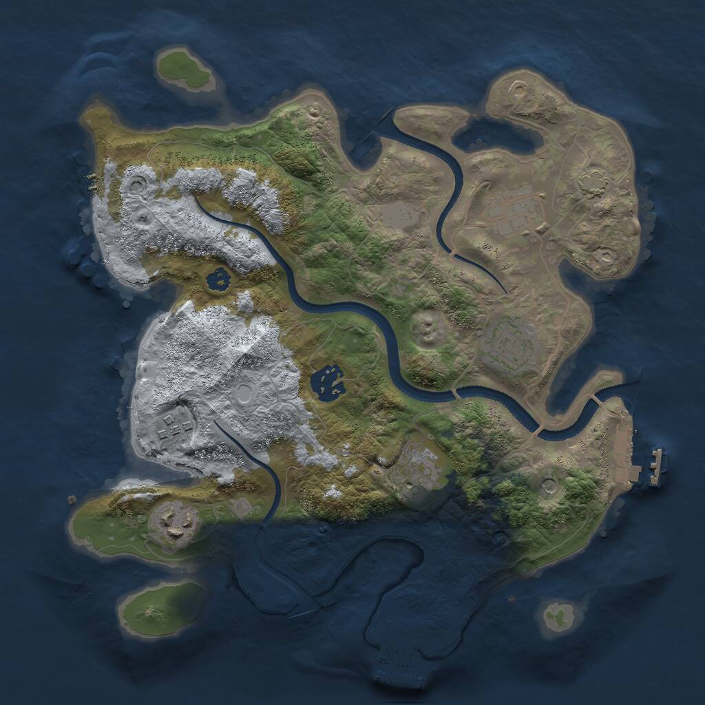 Rust Map: Procedural Map, Size: 3000, Seed: 172567274, 11 Monuments