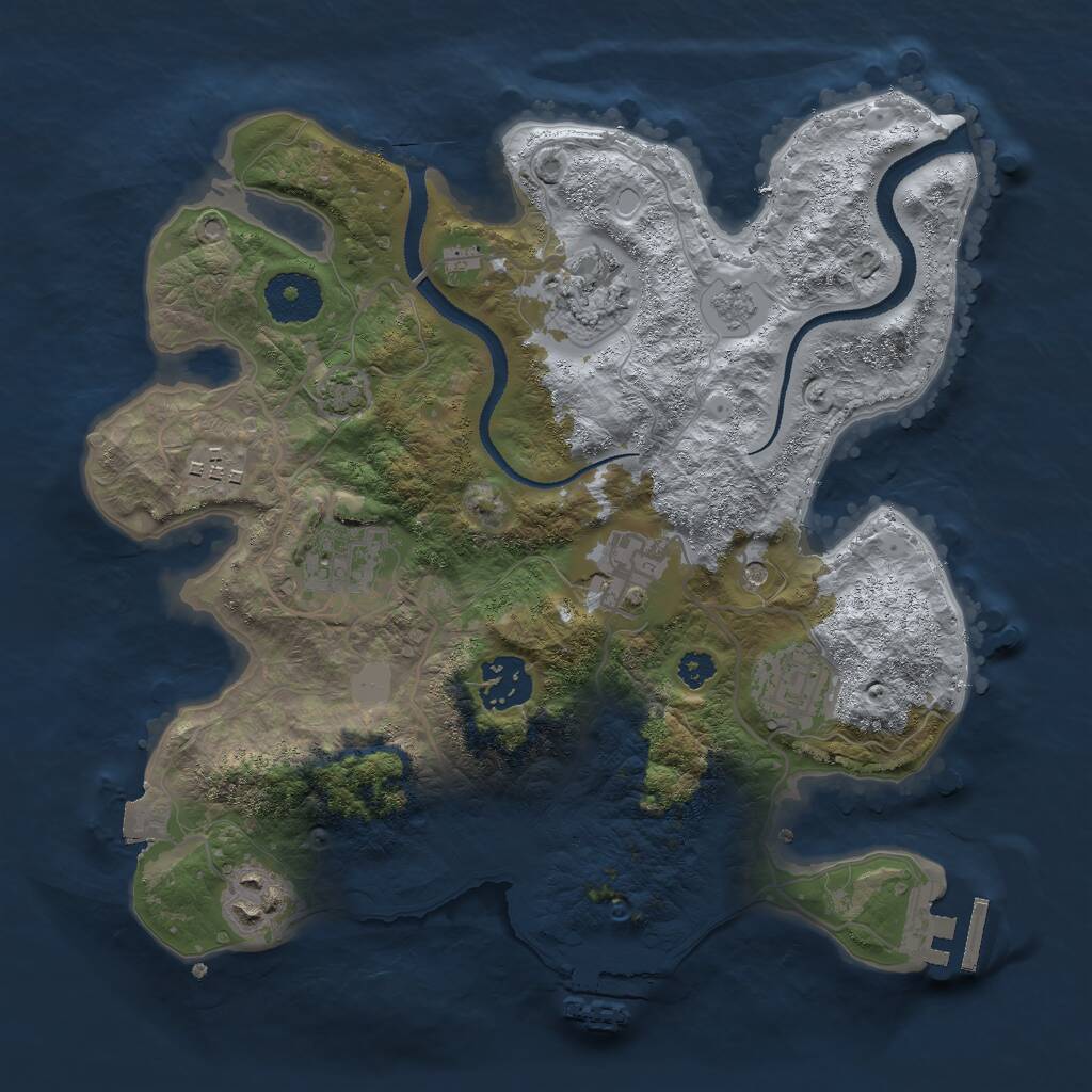 Rust Map: Procedural Map, Size: 3000, Seed: 1517193622, 13 Monuments