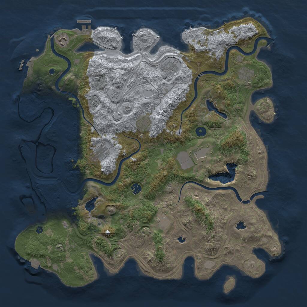 Rust Map: Procedural Map, Size: 4500, Seed: 1763012257, 15 Monuments