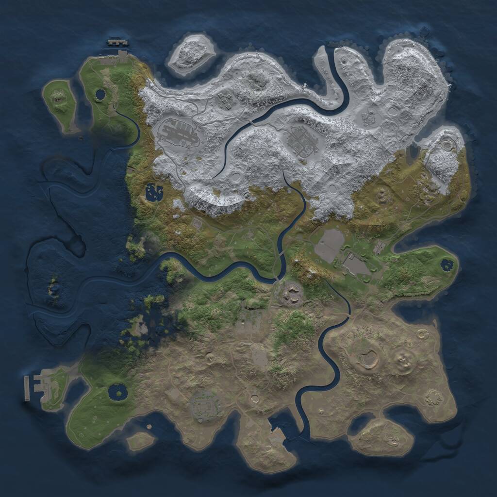Rust Map: Procedural Map, Size: 3980, Seed: 82859, 17 Monuments