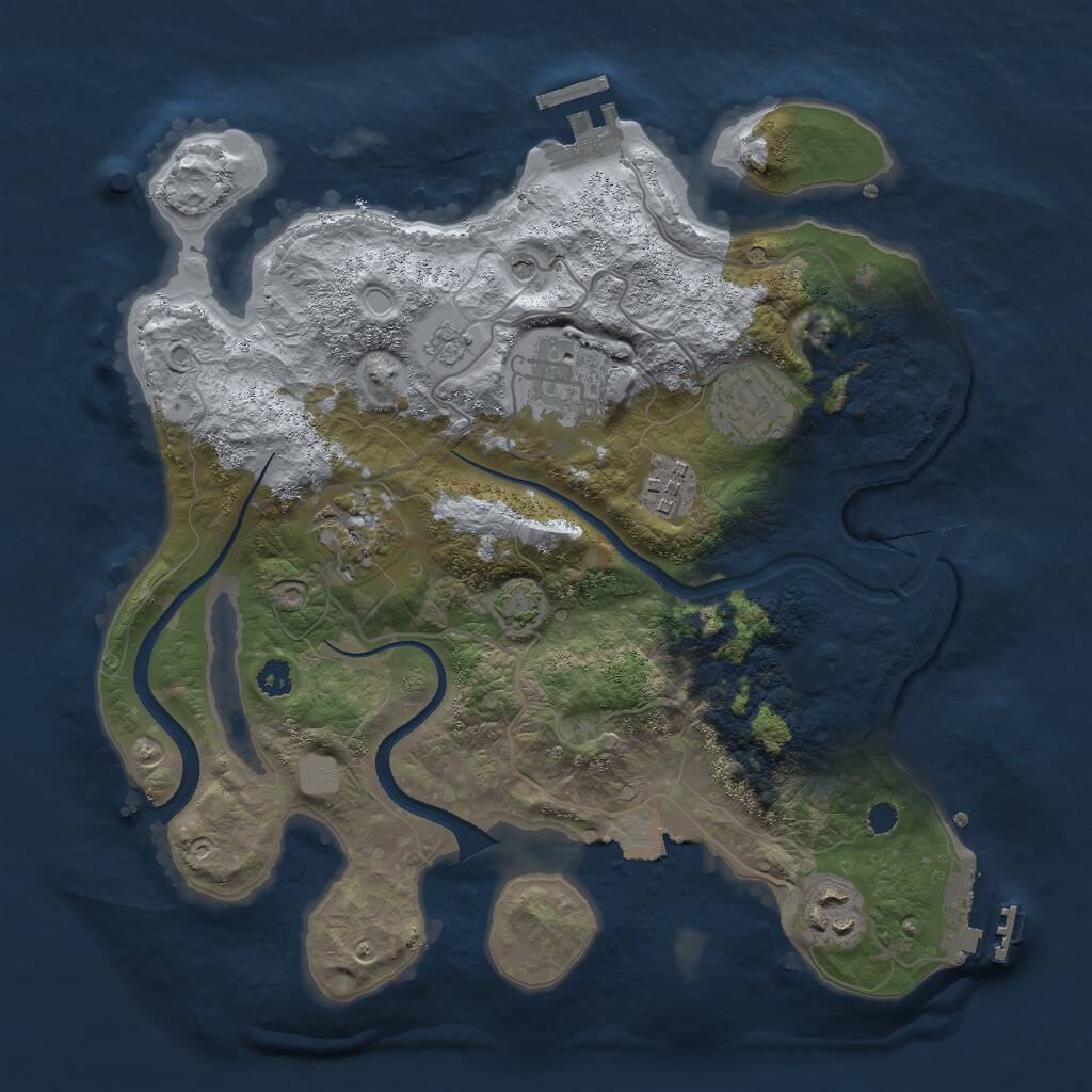 Rust Map: Procedural Map, Size: 3000, Seed: 534986067, 11 Monuments