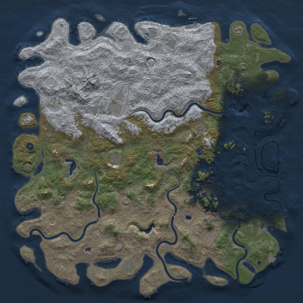 Rust Map: Procedural Map, Size: 6000, Seed: 19621, 17 Monuments