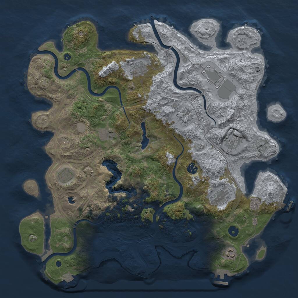 Rust Map: Procedural Map, Size: 4250, Seed: 96055, 16 Monuments