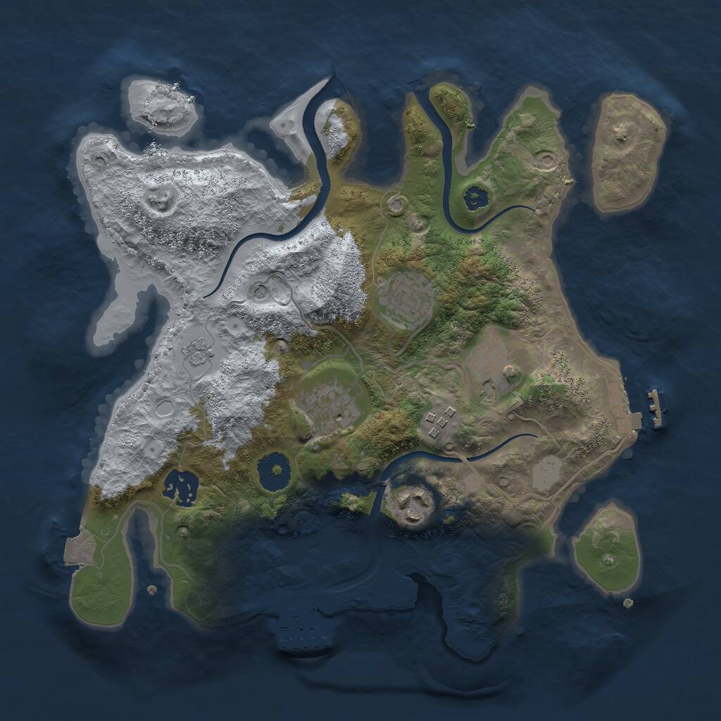 Rust Map: Procedural Map, Size: 3000, Seed: 2006914315, 11 Monuments