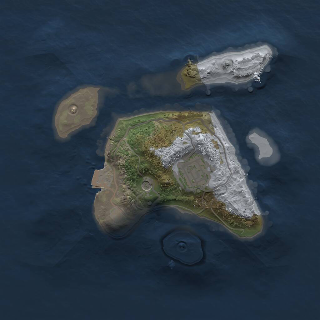 Rust Map: Procedural Map, Size: 2000, Seed: 721400052, 3 Monuments