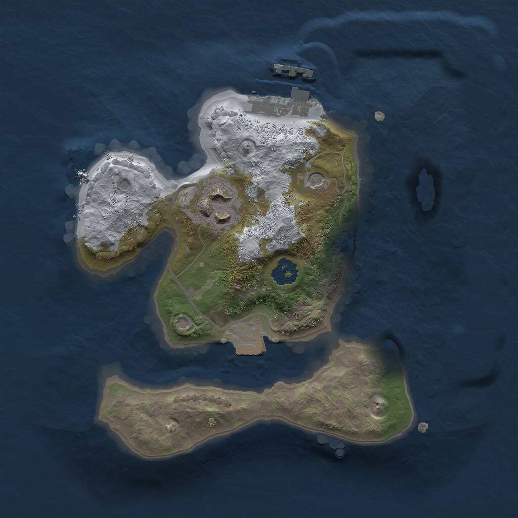 Rust Map: Procedural Map, Size: 2000, Seed: 174143536, 4 Monuments