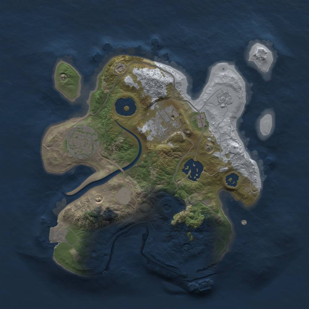 Rust Map: Procedural Map, Size: 2299, Seed: 1349588036, 7 Monuments