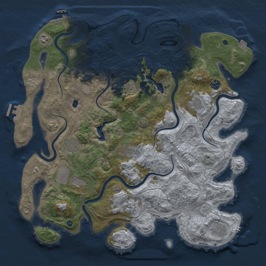 Rust Map: Procedural Map, Size: 4250, Seed: 1902500718, 16 Monuments