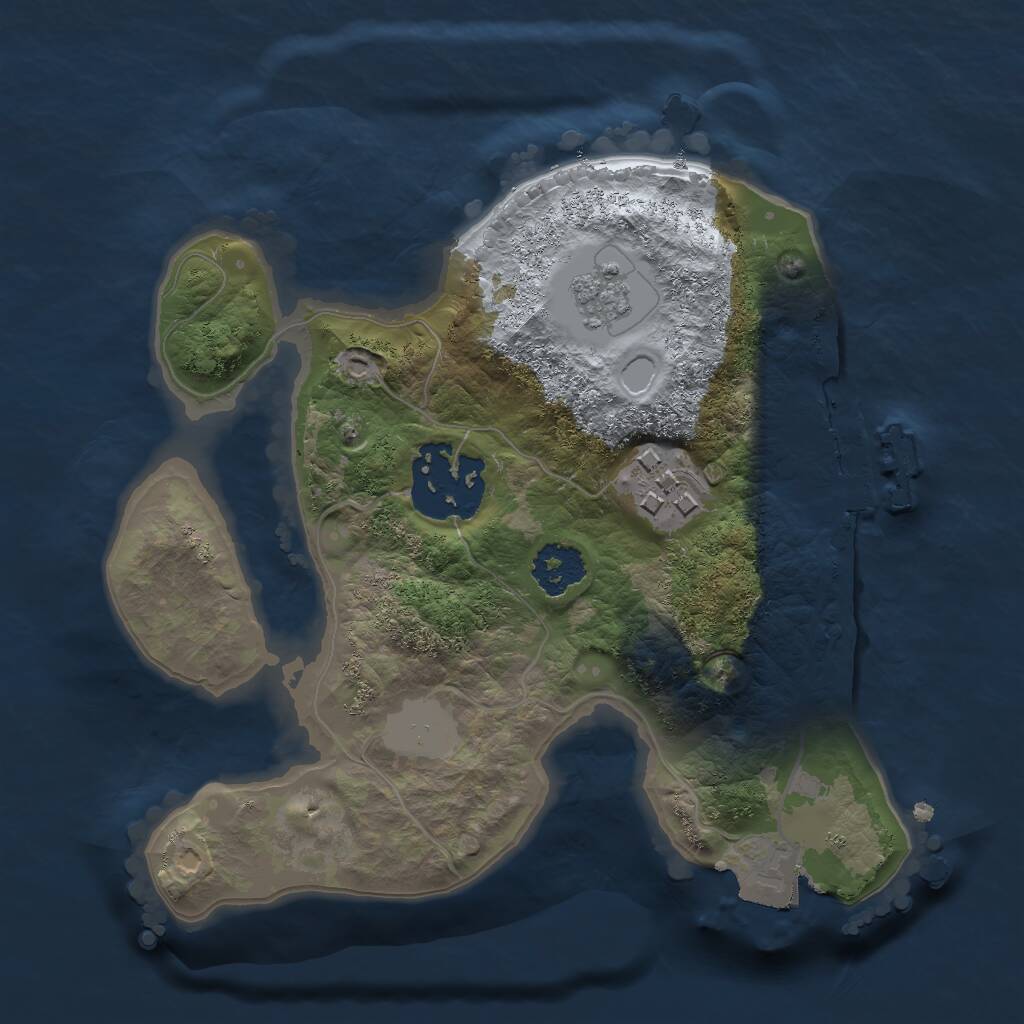 Rust Map: Procedural Map, Size: 2000, Seed: 34123, 5 Monuments