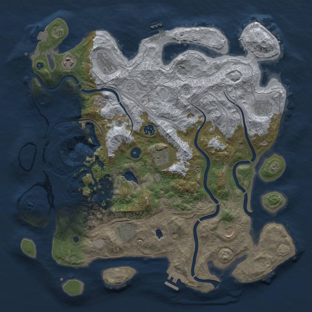 Rust Map: Procedural Map, Size: 4250, Seed: 23425, 14 Monuments