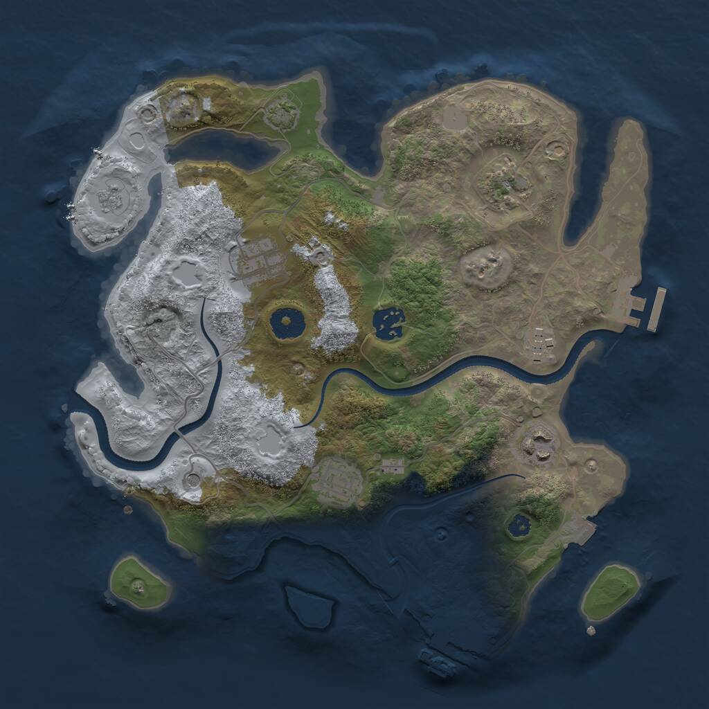 Rust Map: Procedural Map, Size: 3200, Seed: 87321, 12 Monuments