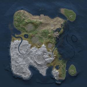 Thumbnail Rust Map: Procedural Map, Size: 3000, Seed: 7310459, 11 Monuments