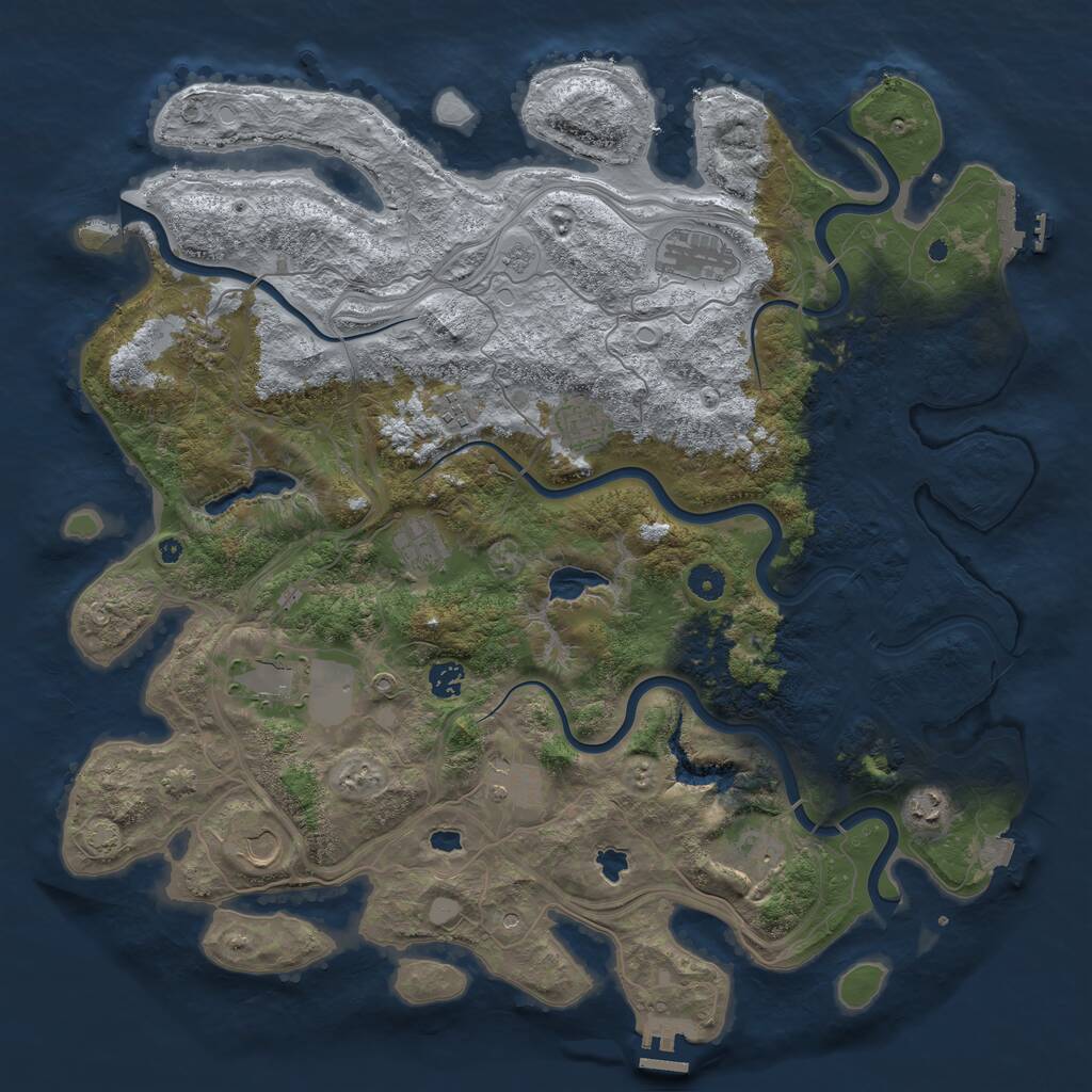 Rust Map: Procedural Map, Size: 4500, Seed: 616822611, 17 Monuments
