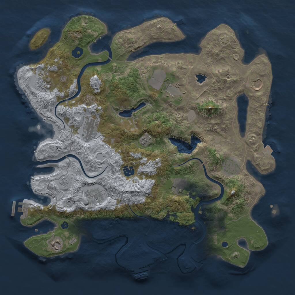 Rust Map: Procedural Map, Size: 4000, Seed: 320994244, 16 Monuments
