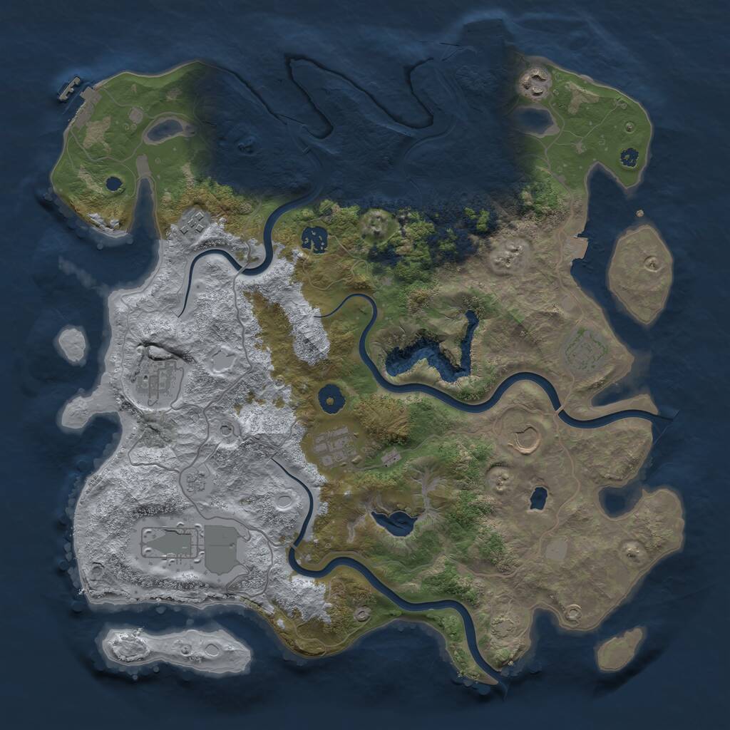 Rust Map: Procedural Map, Size: 4000, Seed: 213123, 14 Monuments
