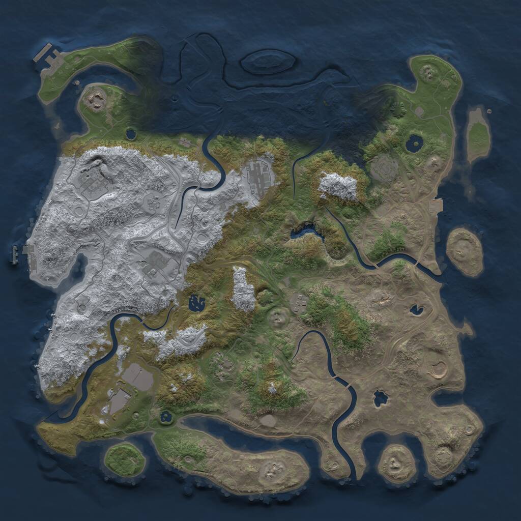 Rust Map: Procedural Map, Size: 4500, Seed: 136327033, 16 Monuments