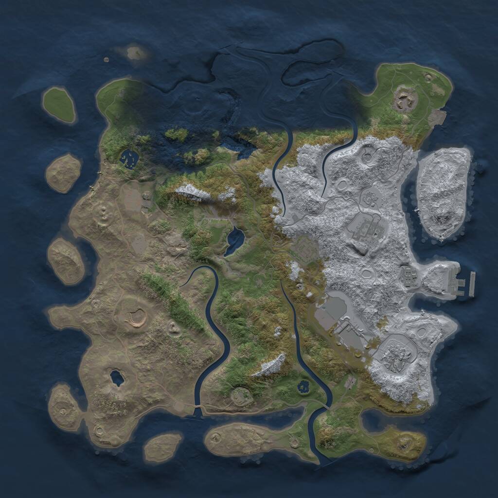 Rust Map: Procedural Map, Size: 4000, Seed: 66604, 14 Monuments