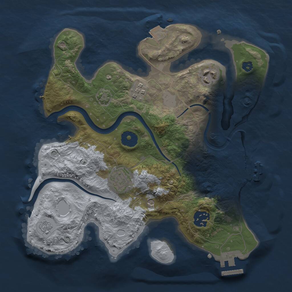 Rust Map: Procedural Map, Size: 2700, Seed: 988945, 10 Monuments