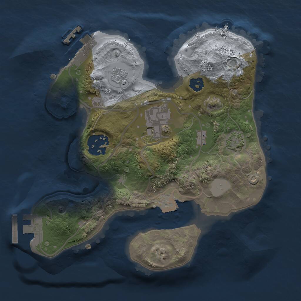 Rust Map: Procedural Map, Size: 2100, Seed: 725640510, 7 Monuments