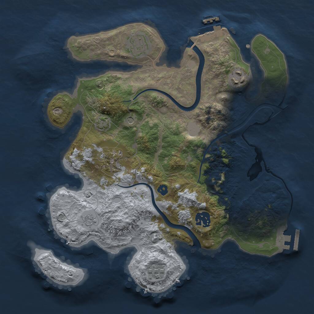 Rust Map: Procedural Map, Size: 3000, Seed: 455723166, 11 Monuments