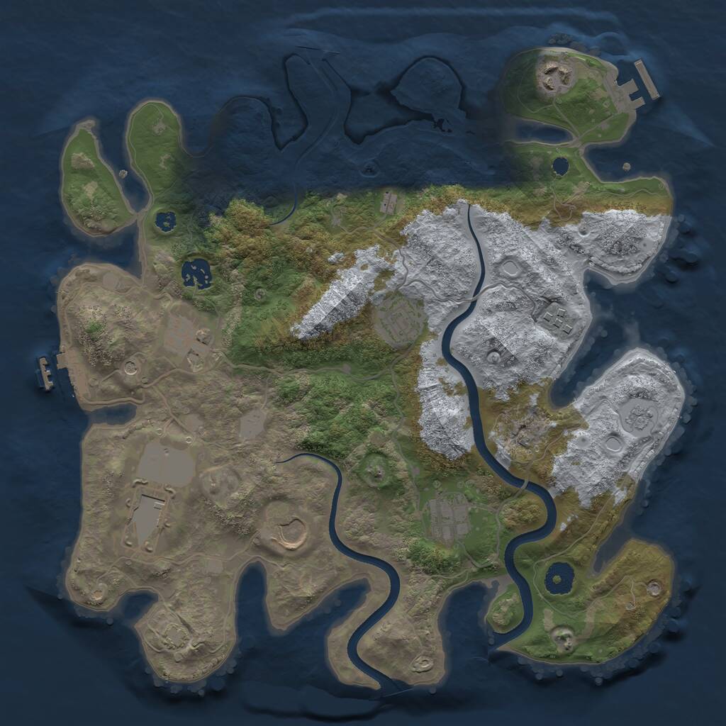 Rust Map: Procedural Map, Size: 3500, Seed: 115812, 14 Monuments