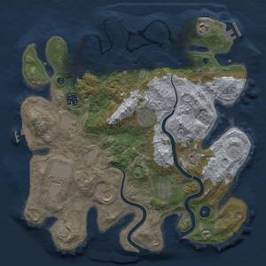 Thumbnail Rust Map: Procedural Map, Size: 3500, Seed: 115812, 14 Monuments