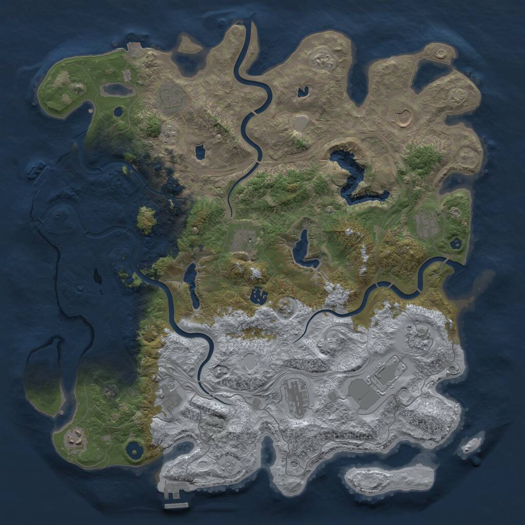 Rust Map: Procedural Map, Size: 4500, Seed: 379859120, 17 Monuments