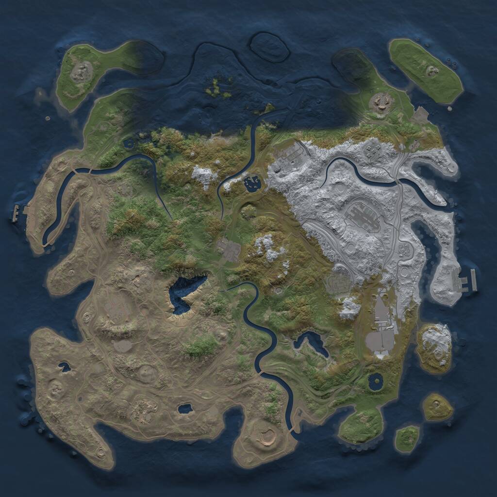 Rust Map: Procedural Map, Size: 4500, Seed: 899292054, 17 Monuments