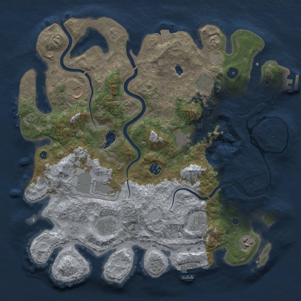 Rust Map: Procedural Map, Size: 4000, Seed: 1858041382, 15 Monuments