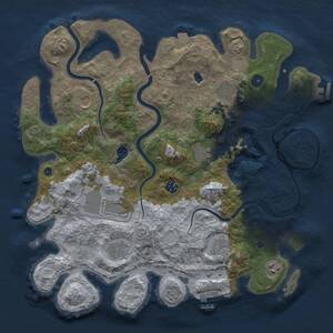 Thumbnail Rust Map: Procedural Map, Size: 4000, Seed: 1858041382, 15 Monuments