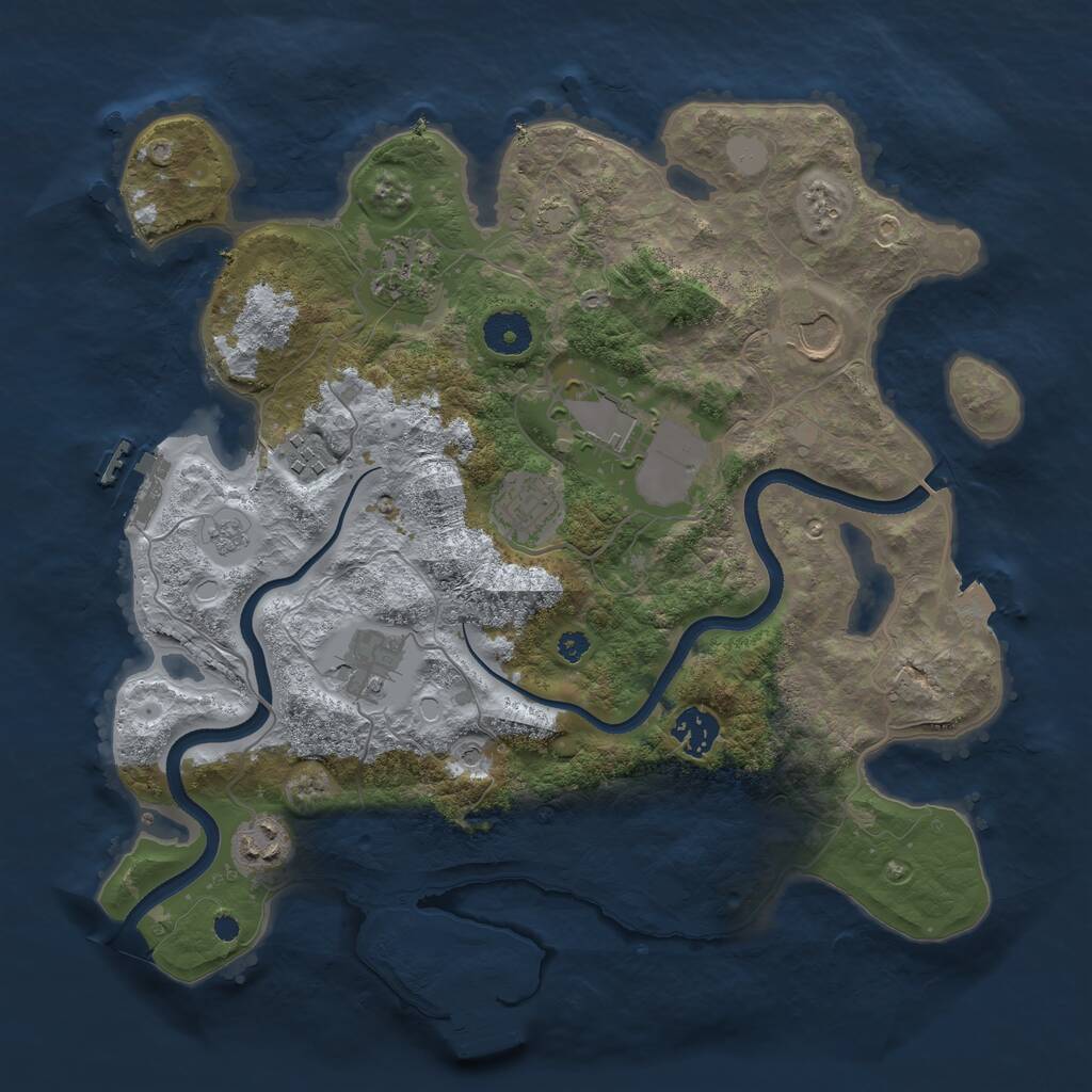 Rust Map: Procedural Map, Size: 3550, Seed: 649861369, 14 Monuments