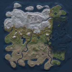 Thumbnail Rust Map: Procedural Map, Size: 4500, Seed: 19621, 16 Monuments