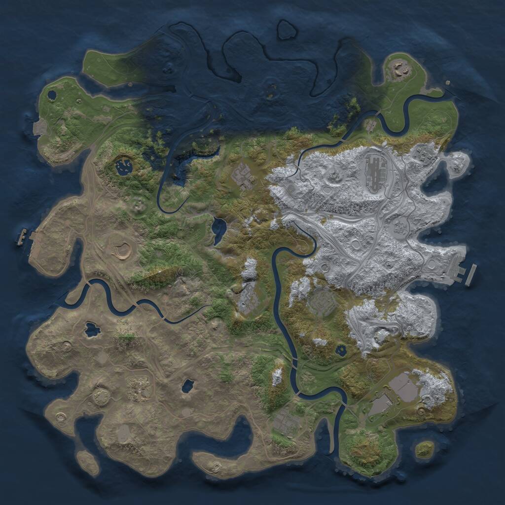 Rust Map: Procedural Map, Size: 4500, Seed: 1145144147, 17 Monuments