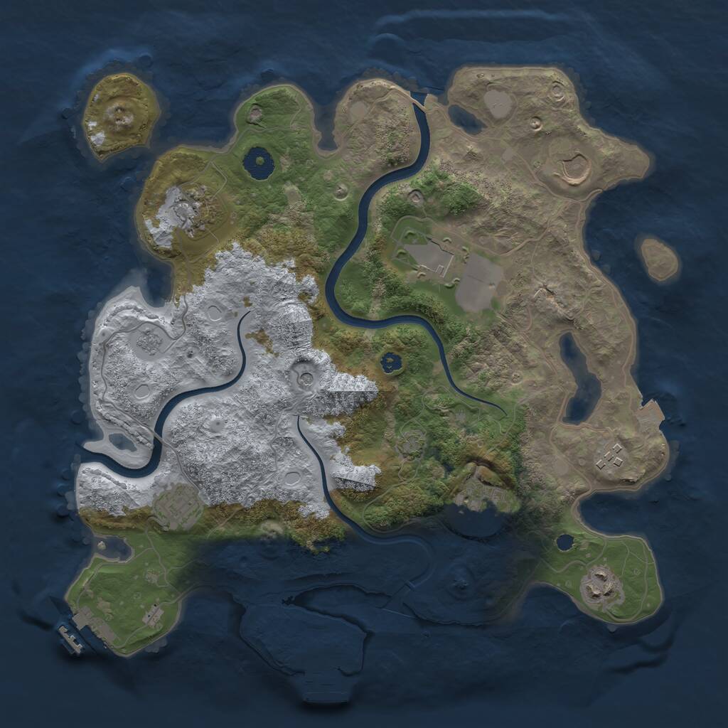 Rust Map: Procedural Map, Size: 3520, Seed: 649861369, 13 Monuments