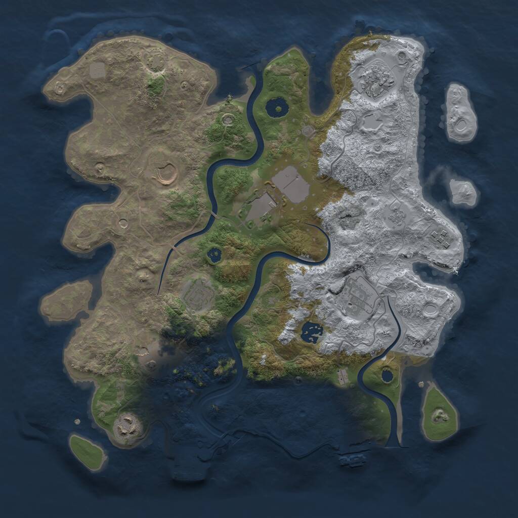 Rust Map: Procedural Map, Size: 3600, Seed: 157, 15 Monuments