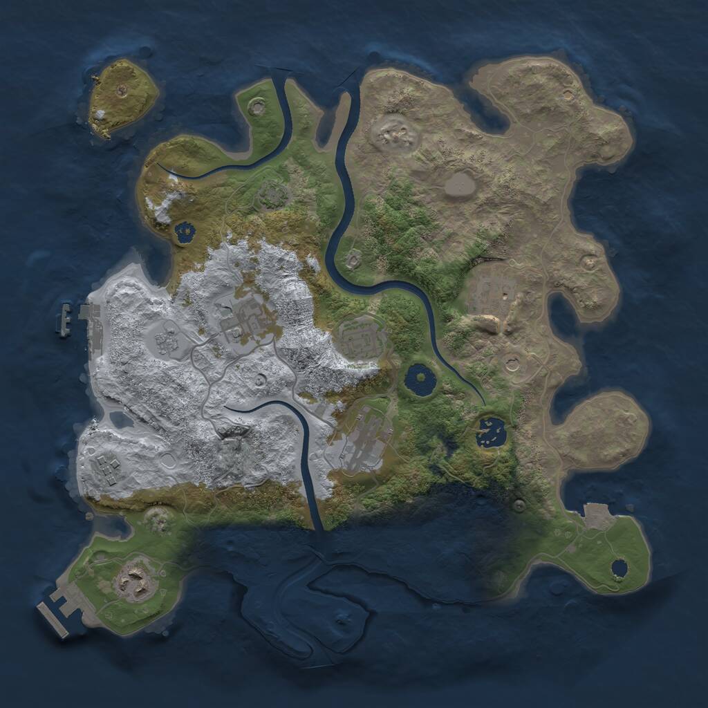 Rust Map: Procedural Map, Size: 3400, Seed: 649861369, 13 Monuments