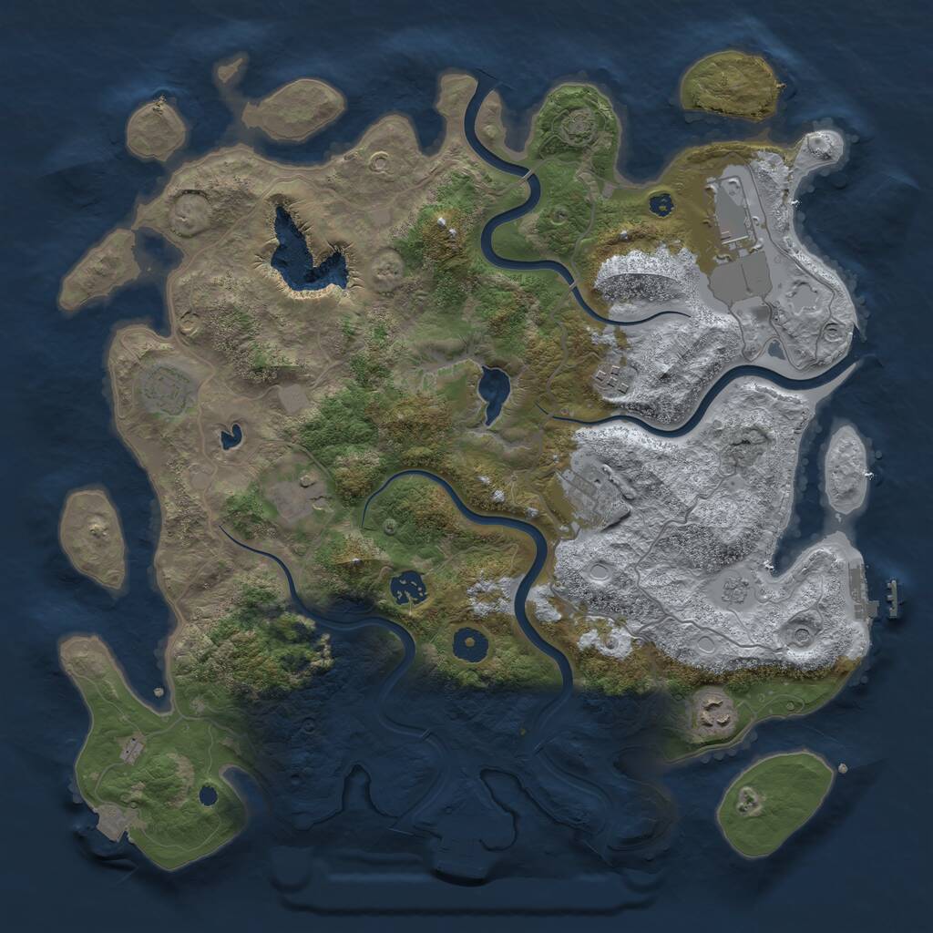 Rust Map: Procedural Map, Size: 4000, Seed: 521709951, 13 Monuments