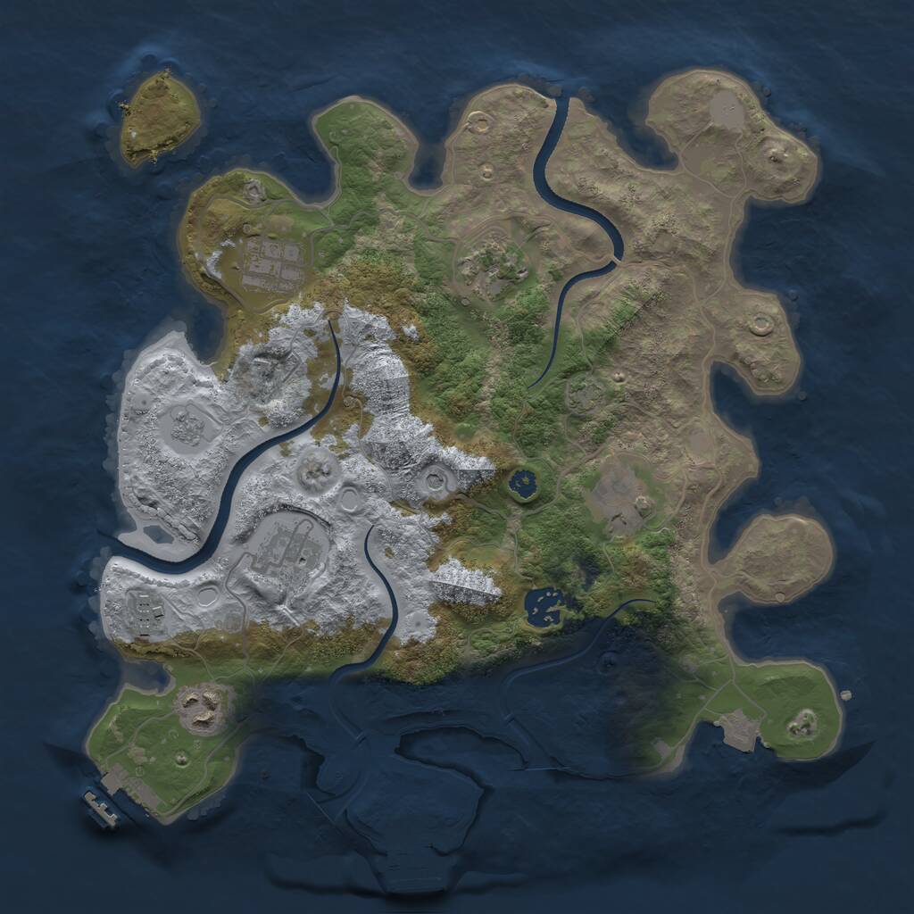 Rust Map: Procedural Map, Size: 3350, Seed: 649861369, 13 Monuments
