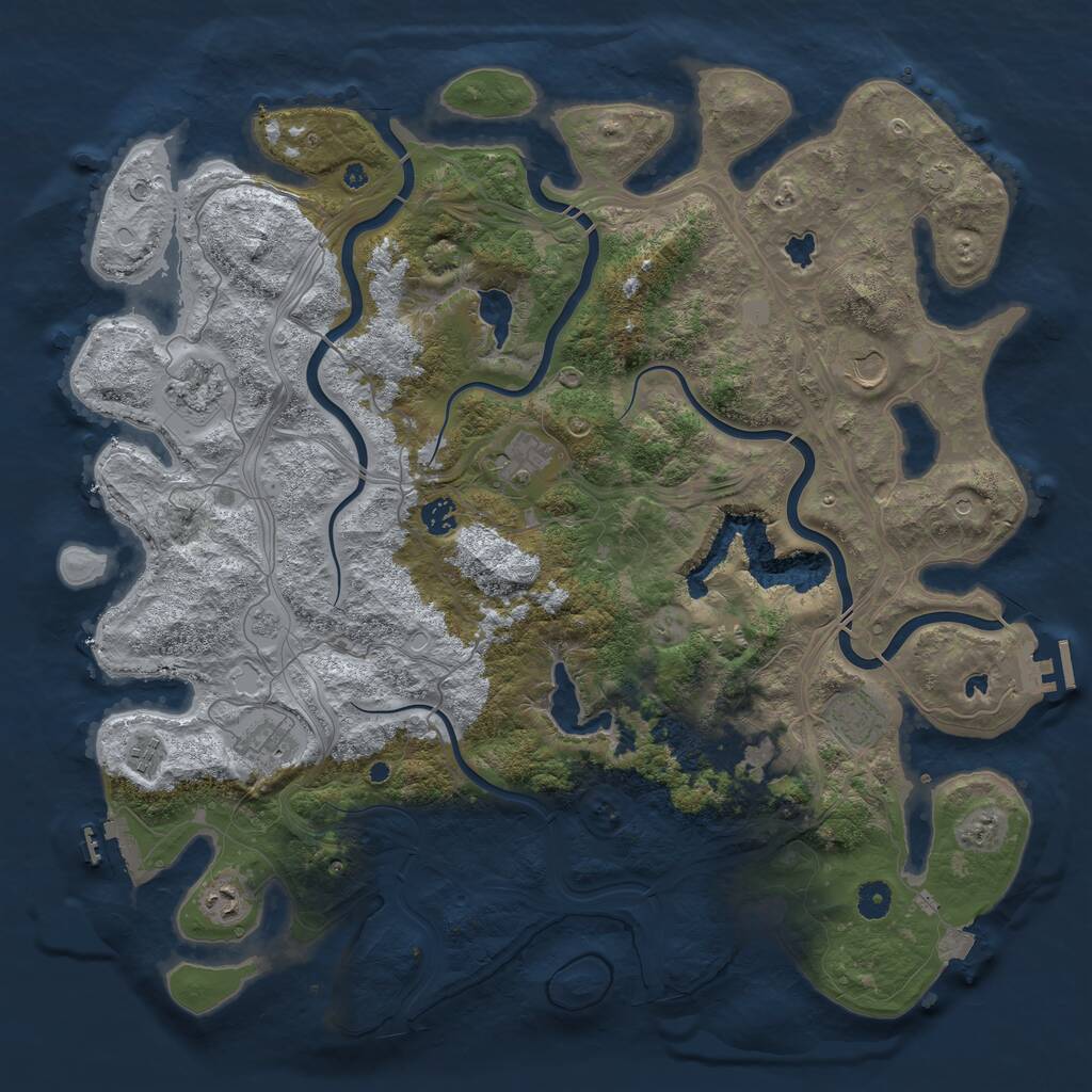 Rust Map: Procedural Map, Size: 4500, Seed: 466017212, 15 Monuments
