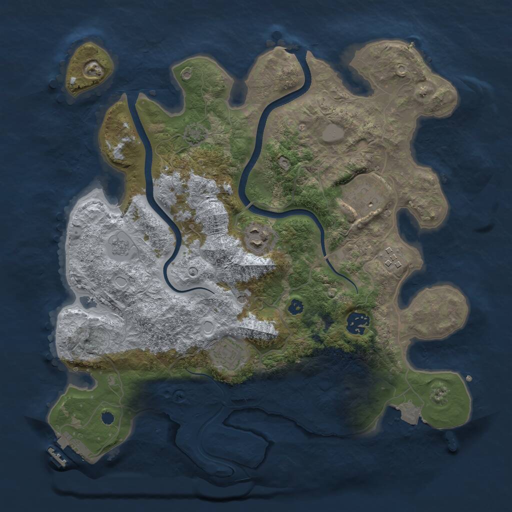 Rust Map: Procedural Map, Size: 3380, Seed: 649861369, 10 Monuments