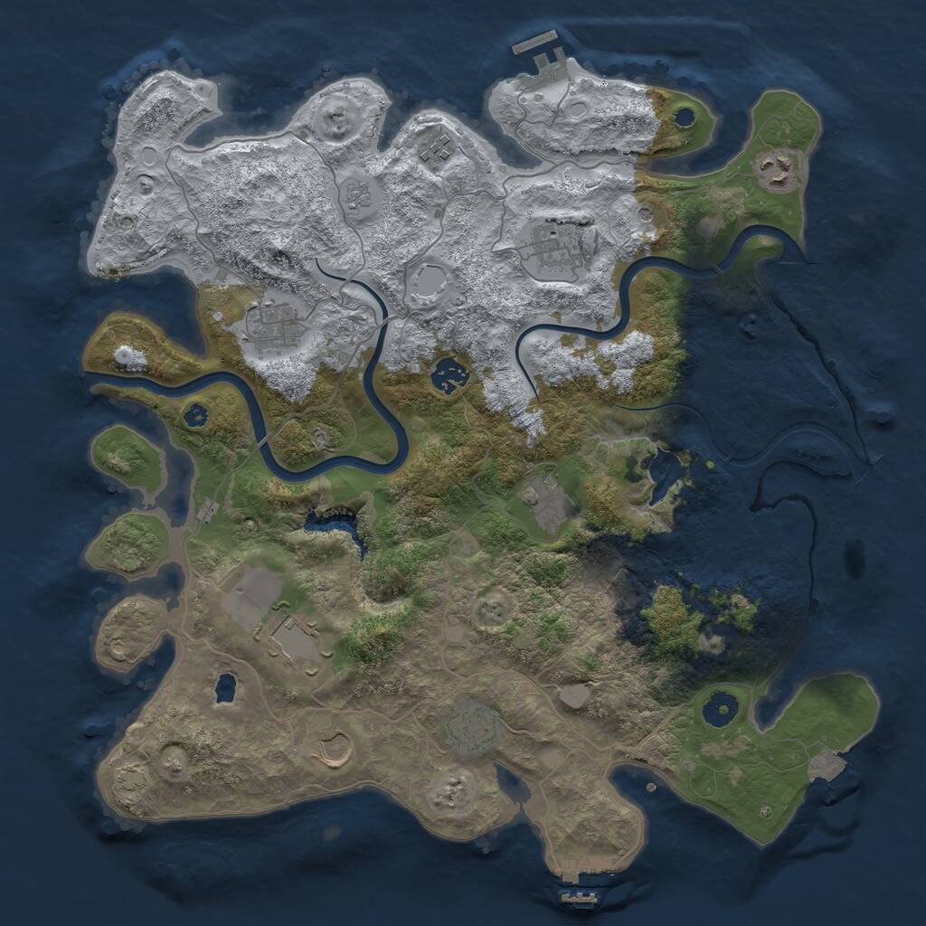Rust Map: Procedural Map, Size: 4000, Seed: 45032059, 15 Monuments