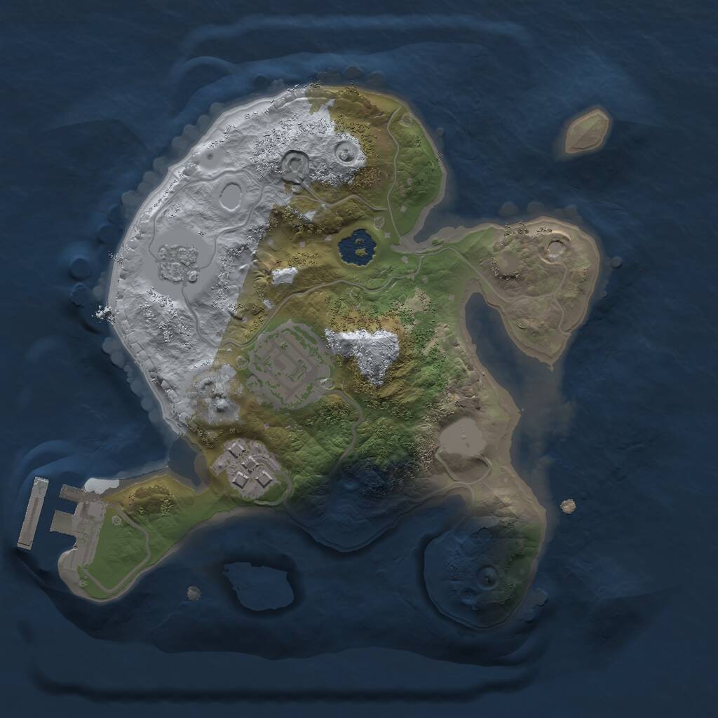 Rust Map: Procedural Map, Size: 2000, Seed: 98124987, 5 Monuments