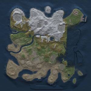 Thumbnail Rust Map: Procedural Map, Size: 3500, Seed: 1010762594, 15 Monuments