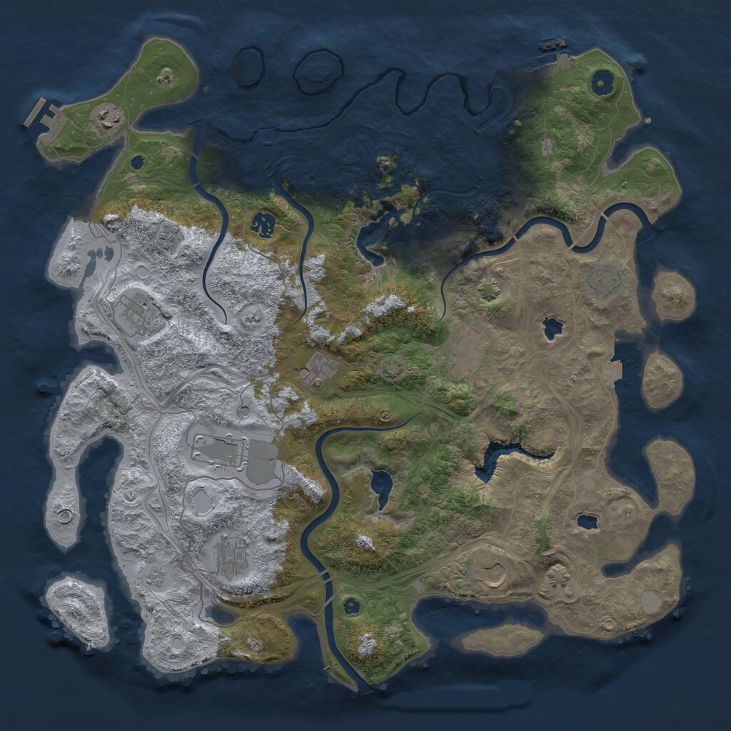 Rust Map: Procedural Map, Size: 4500, Seed: 587718439, 16 Monuments