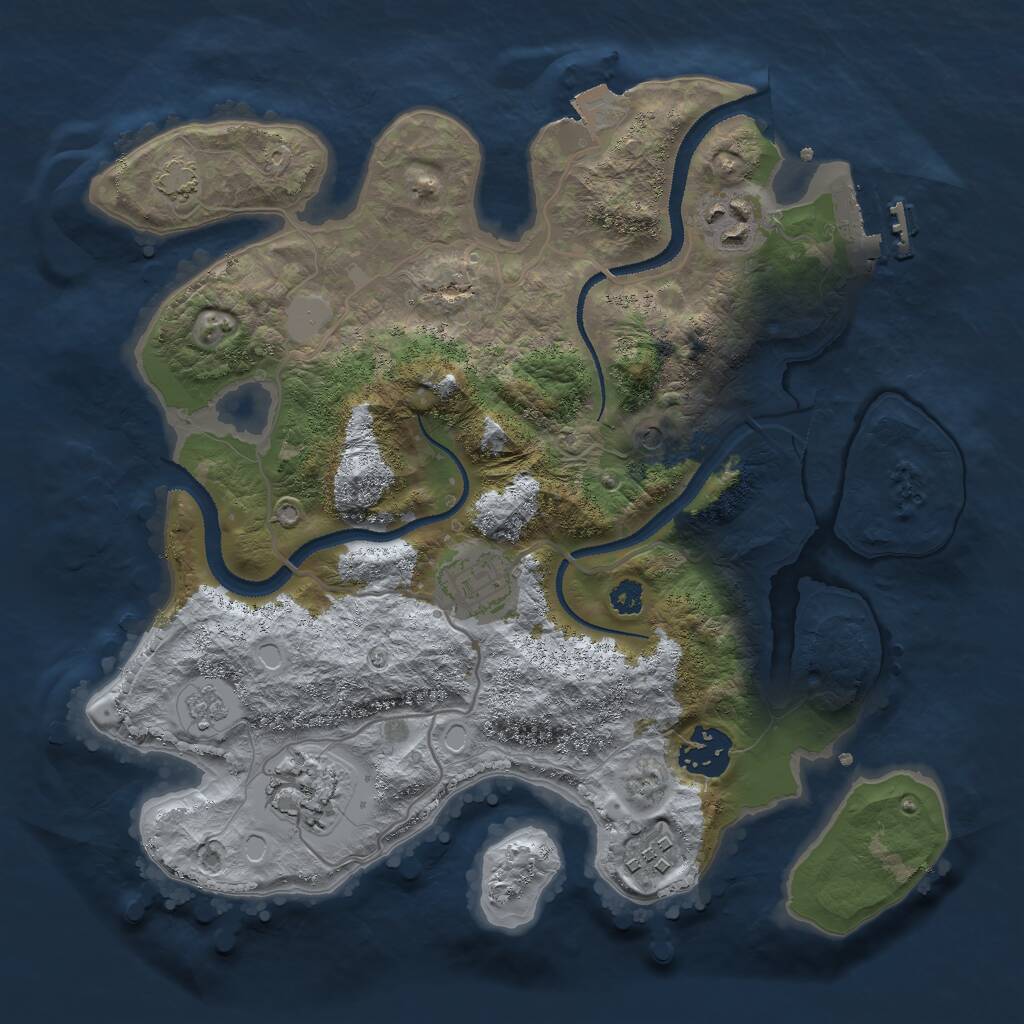 Rust Map: Procedural Map, Size: 3000, Seed: 1754485245, 10 Monuments