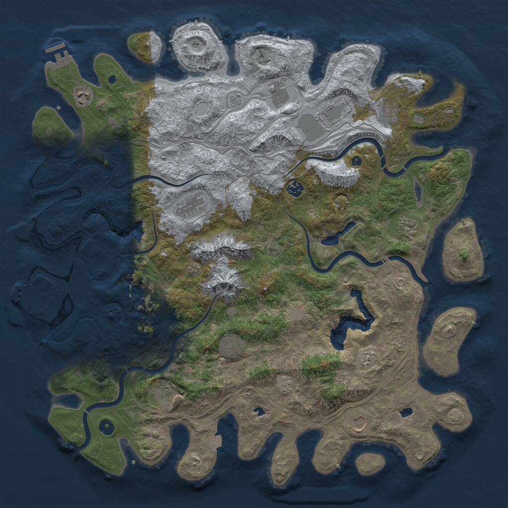 Rust Map: Procedural Map, Size: 5000, Seed: 1601916027, 17 Monuments