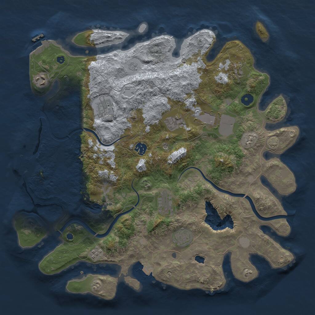 Rust Map: Procedural Map, Size: 4000, Seed: 531742040, 15 Monuments