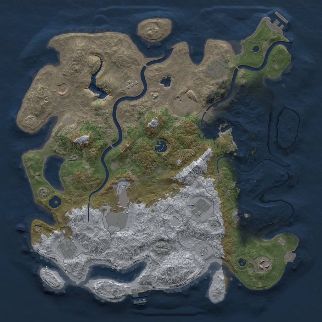 Rust Map: Procedural Map, Size: 4000, Seed: 1656373736, 15 Monuments