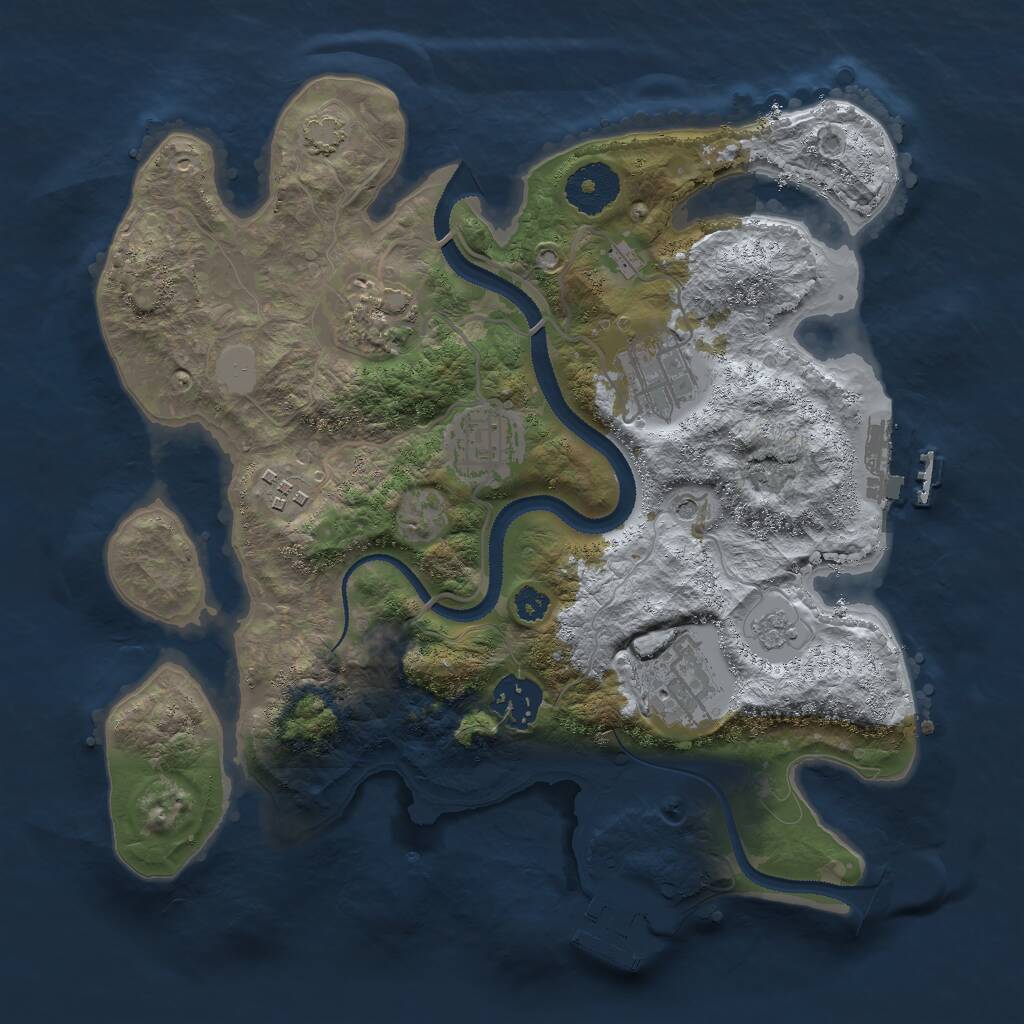 Rust Map: Procedural Map, Size: 3000, Seed: 1695962503, 12 Monuments