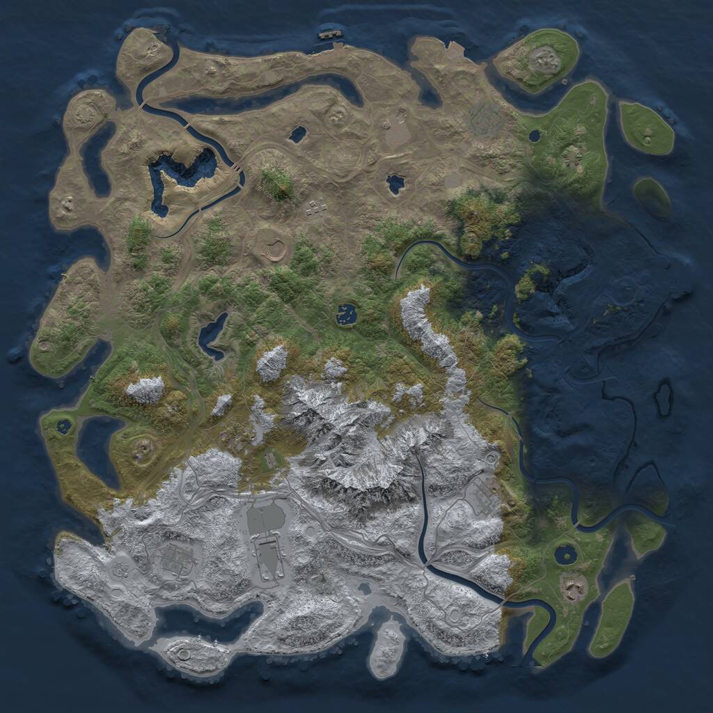 Rust Map: Procedural Map, Size: 5000, Seed: 1656373736, 16 Monuments